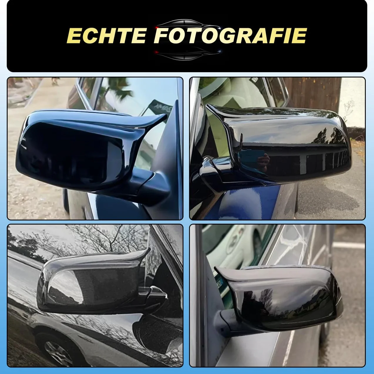 GEARMONSTER Osłona lusterka zewnętrznego BMW seria 5 E60 E61 błyszcząca czerń