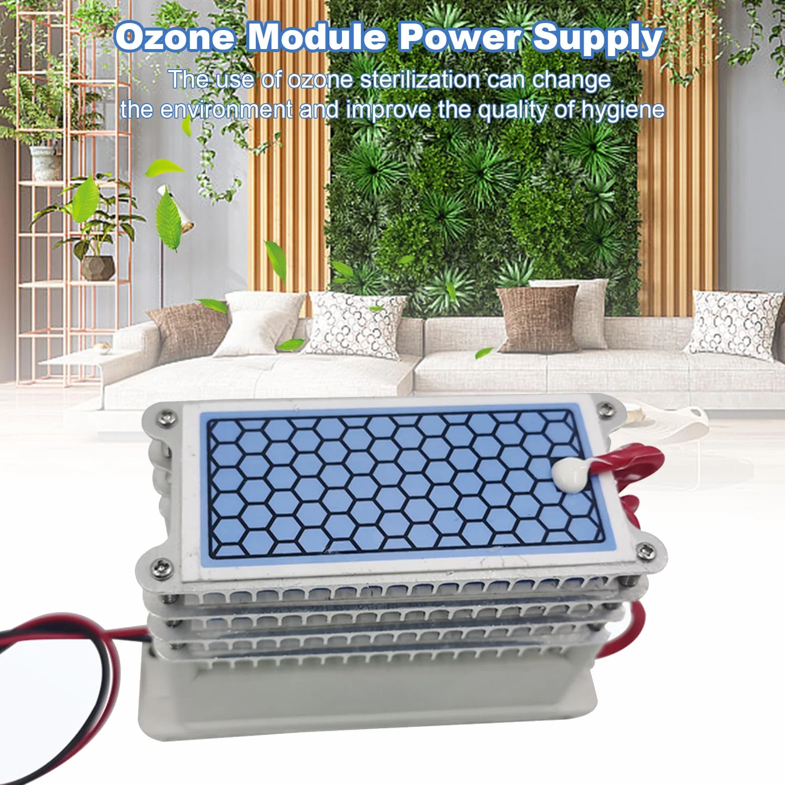 Samochodowy generator ozonu, przemysłowy generator ozonu O3, oczyszczacz powietrza, 4 płytki ceramiczne, sterylizator powietrza, ozonizator do pokoi, hoteli, garaży, gospodarstw rolnych (A)