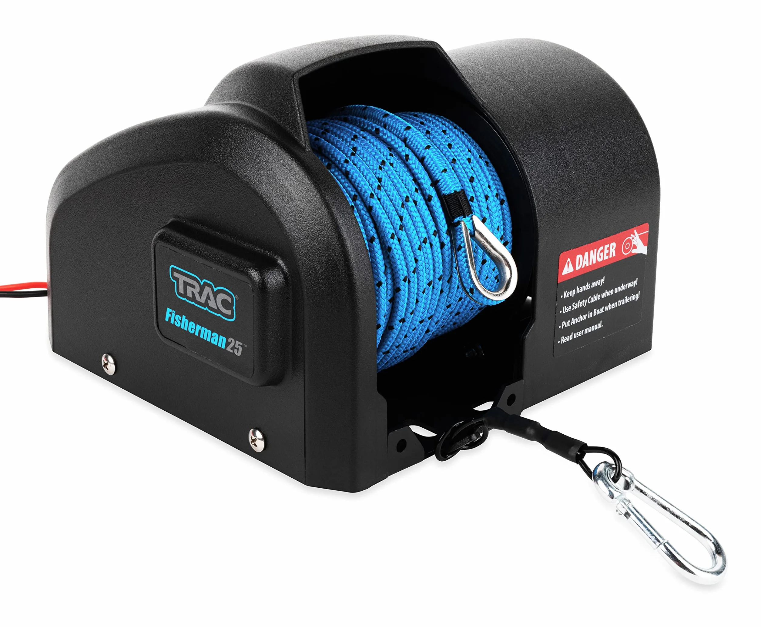 Camco TRAC-Outdoor Products Fisherman 25-G3 elektryczna wciągarka kotwiczna 11,3 kg 30 m lina kotwiąca czarna