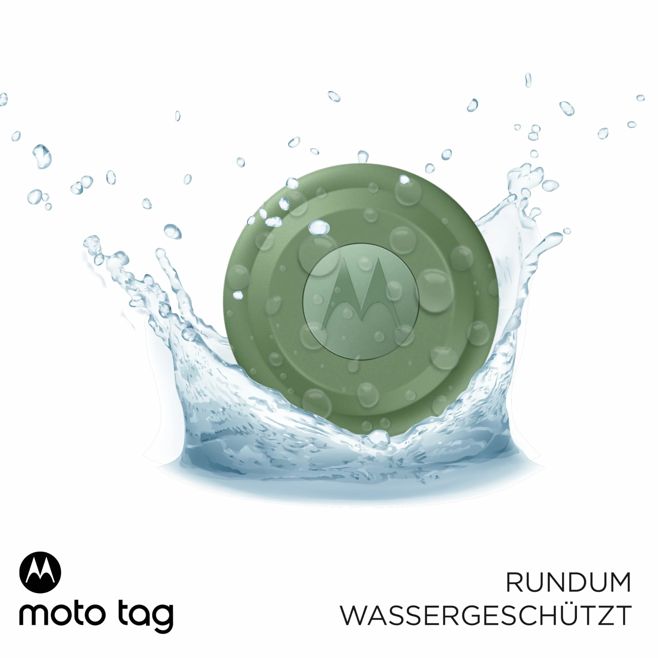 Motorola Moto Tag Smart Tracker (kompatybilny z systemem Android 9+, Bluetooth 5.4, IP67, USB-C, ultra szeroki pasek, lokalizator kluczy, bagaż itd.), 2 x jadeitowy zielony + 2 x niebieski