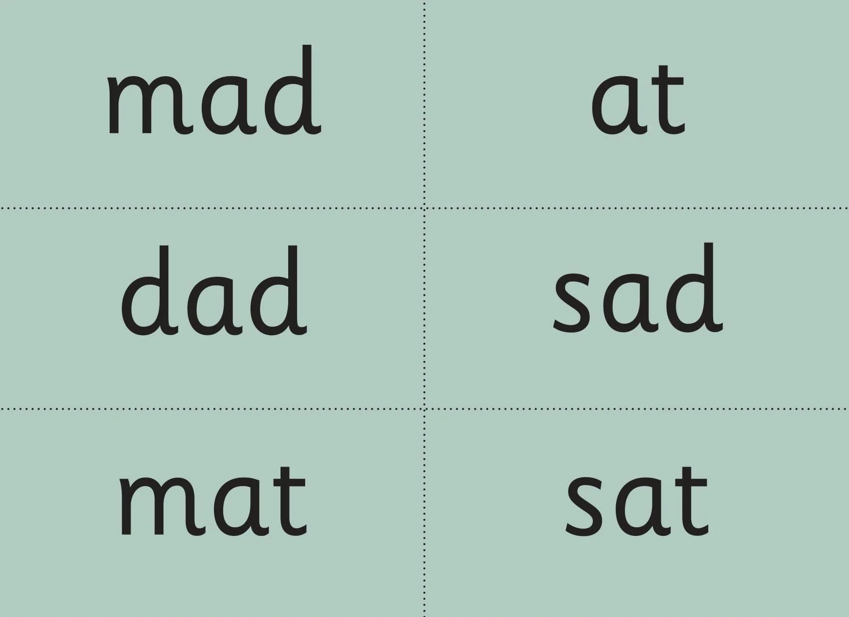 Read Write Inc - Phonics Teaching Words Green Word Cards Single
