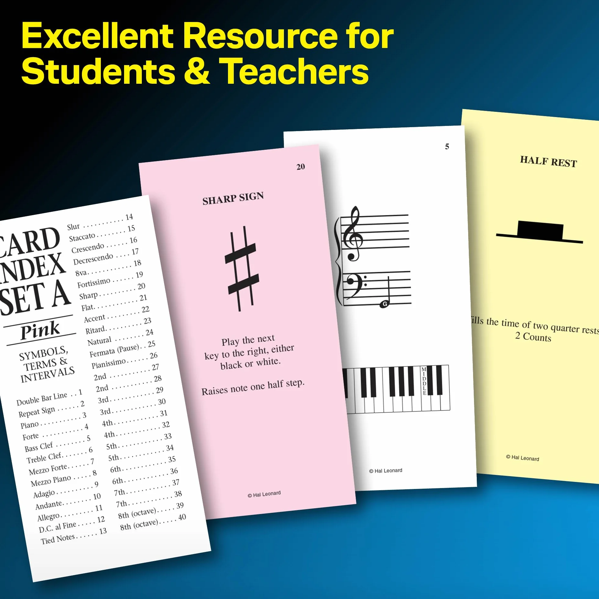 Music flash cards - set a piano: Hal Leonard Student Piano Library