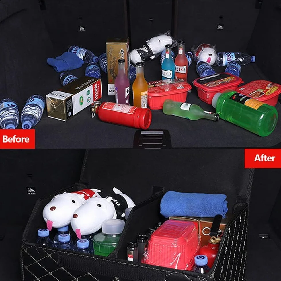 Organizer do bagażnika samochodowego Range Rover Discovery Sport Evoque składany wodoodporny brązowy