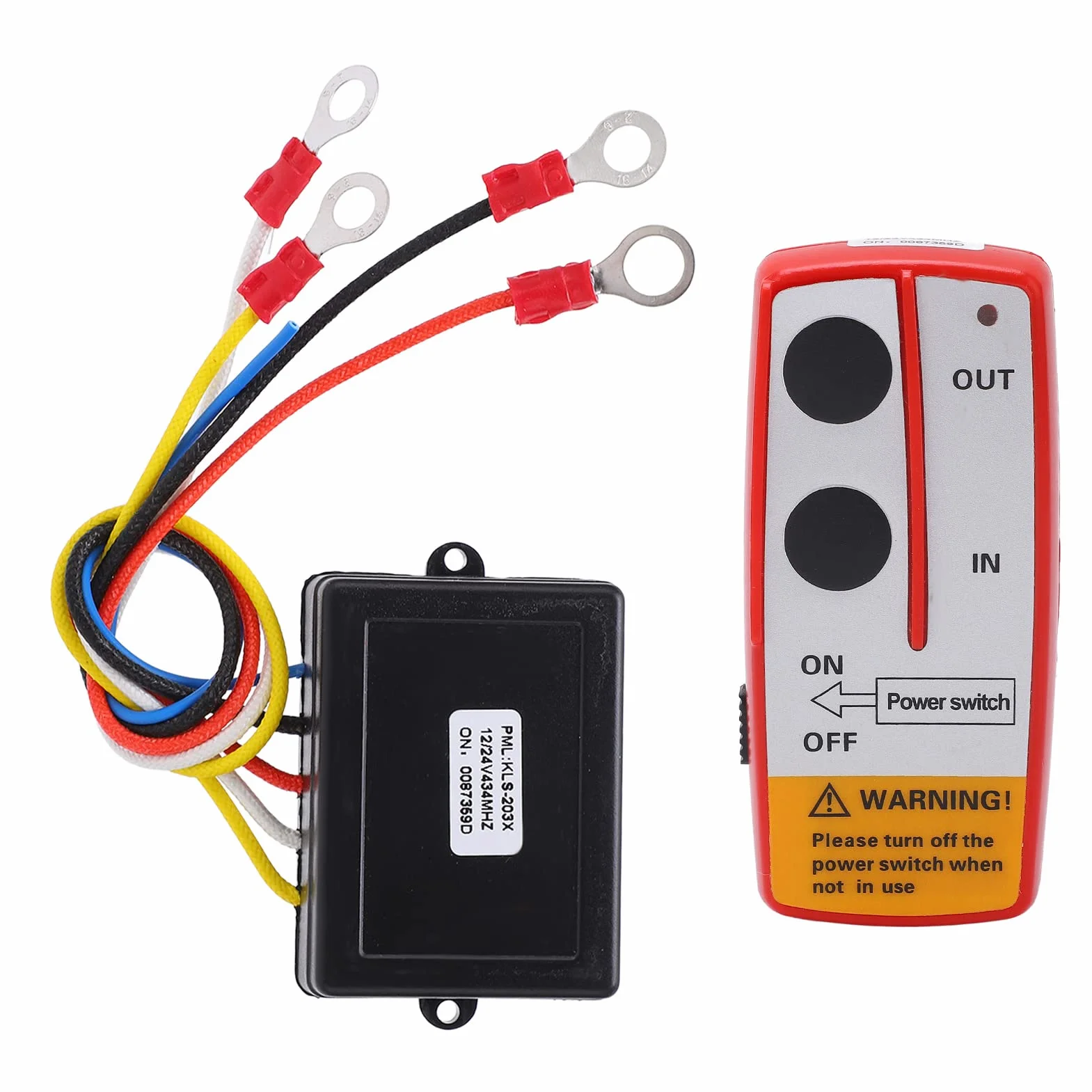 Przenośny przełącznik 12V 24V 75ft Heavy Duty Remote Control wciągarka bezprzewodowy zestaw zdalnego sterowania do Jeep ATV SUV Truck Czerwony