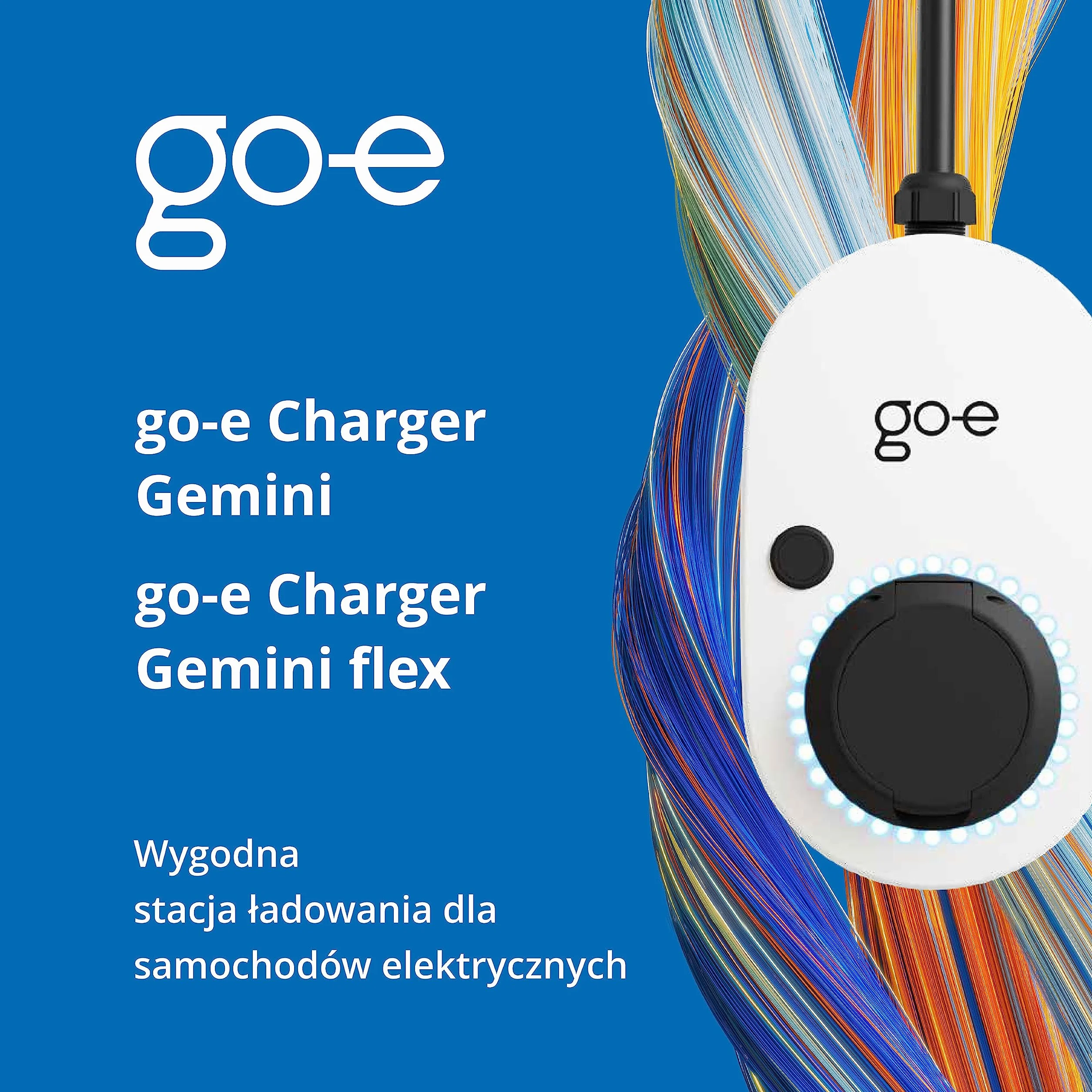 go-e Gemini flex 11 kW Ładowarka stacjonarna i mobilna wtyczka CEE czerwona gniazdo 16 A typ 2 WLAN RFID App