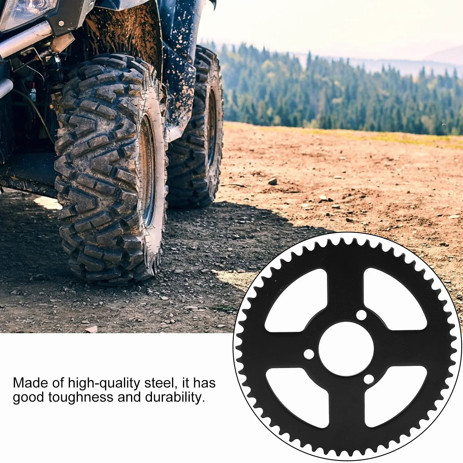 Tylna zębatka łańcuchowa, koło zębate T8F 54T 35mm Zamiennik tylnej czarnej stalowej zębatki do gokartów motocyklowych ATV