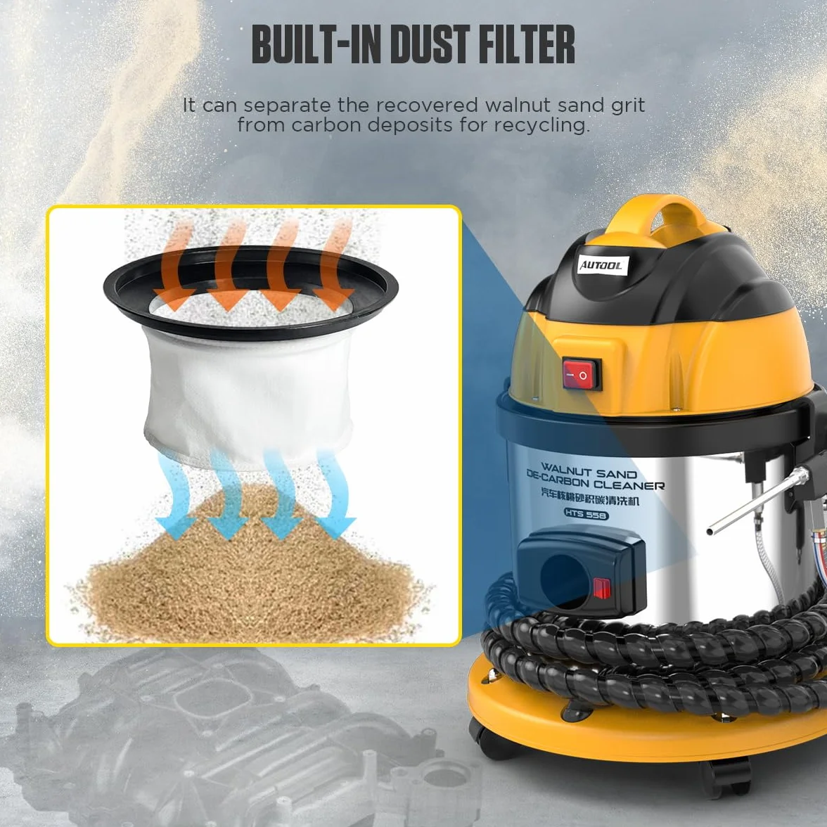 AUTOOL Blasting Machines, Nut Shell Blasting Machine Maszyna do czyszczenia zaworów wlotowych silnika samochodowego Maszyna do czyszczenia paliwa Orzech w proszku Piasek Środek do osadów węglowych