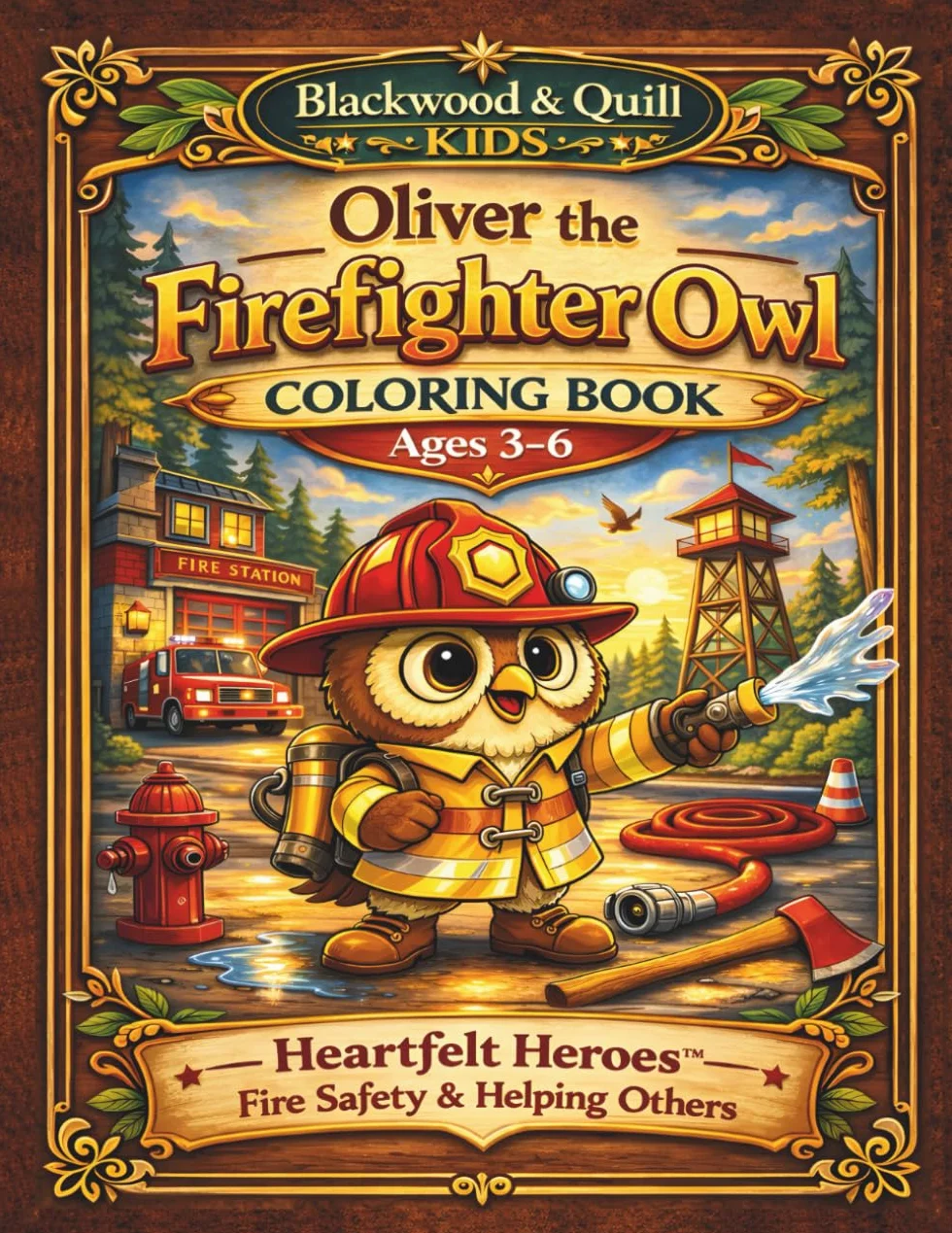 Oliver The Firefighter Owl’s Forest Adventure: A Coloring Book for Children from 3 to 6 | Fire Safety & Helping Others