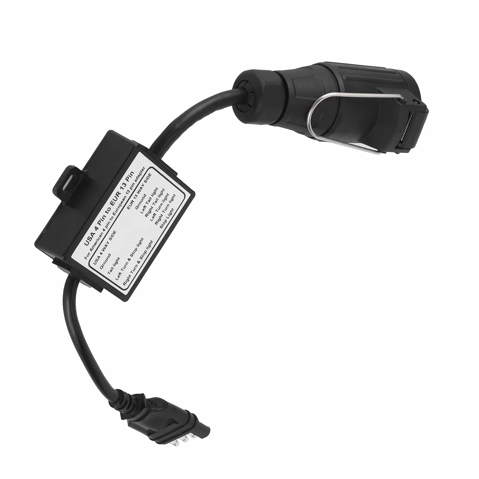 Adapter okablowania przyczepy 4-biegunowa płaska wtyczka na 13-biegunowy konwerter obwodu oświetlenia UE