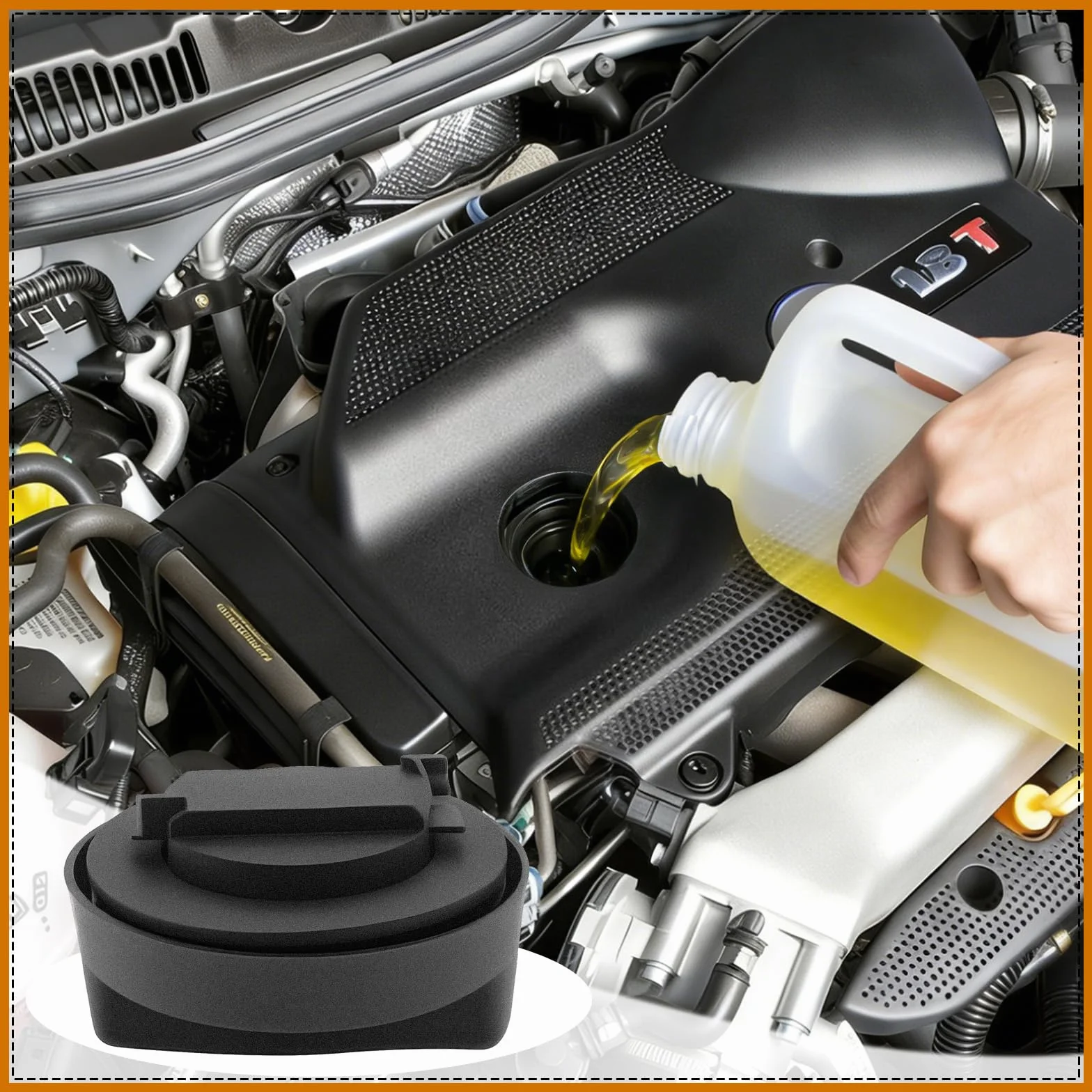 LPZMPZ Pokrywa do wlewu oleju z uszczelką 026103485A kompatybilna z VW Polo Golf Passat T4 T5 Caddy Bora Audi A1 A2 A3 A4 A6 A8 TT Seat Ibiza Leon Octavia Superb