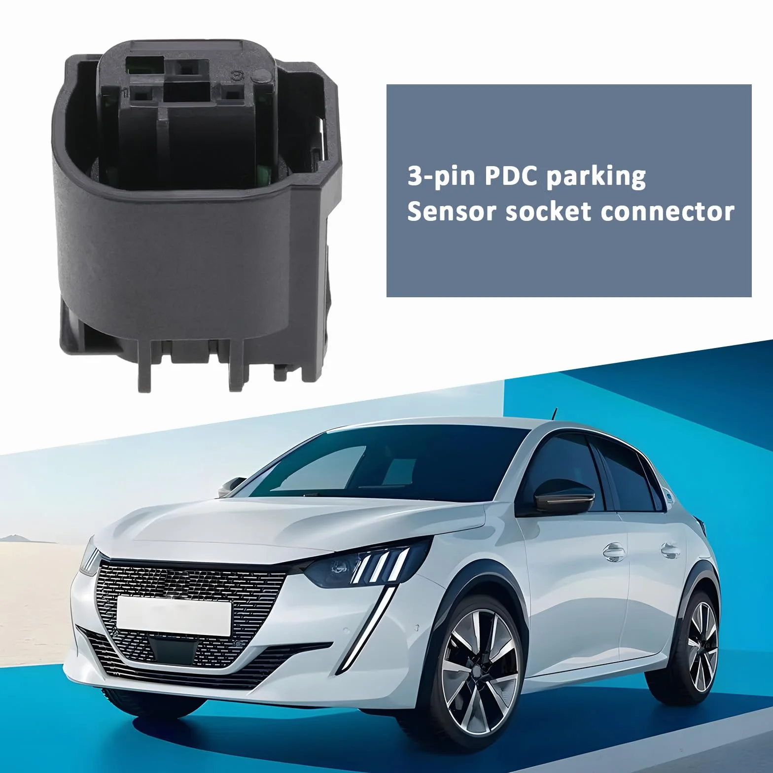 2 zestawy 3-pinowe wodoodporne złącze pedału czujnika radarowego samochodowego 968402-1, 966601 kompatybilne z BMW, kompatybilne z Peugeot, kompatybilne z Citroen