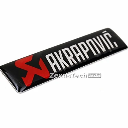 paxten (TM) 2 x uniwersalne 60 x 14 mm do Akrapovic Scarico emblemat, logo, naklejka na samochód, motocykl, epoksydowa