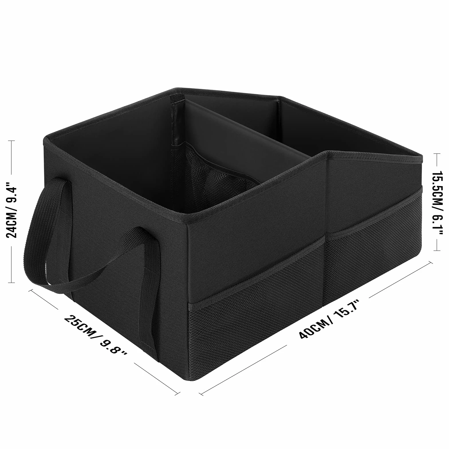 Auto Organizer z Podziałem, Uchwytami i Kieszeniami Siatkowymi