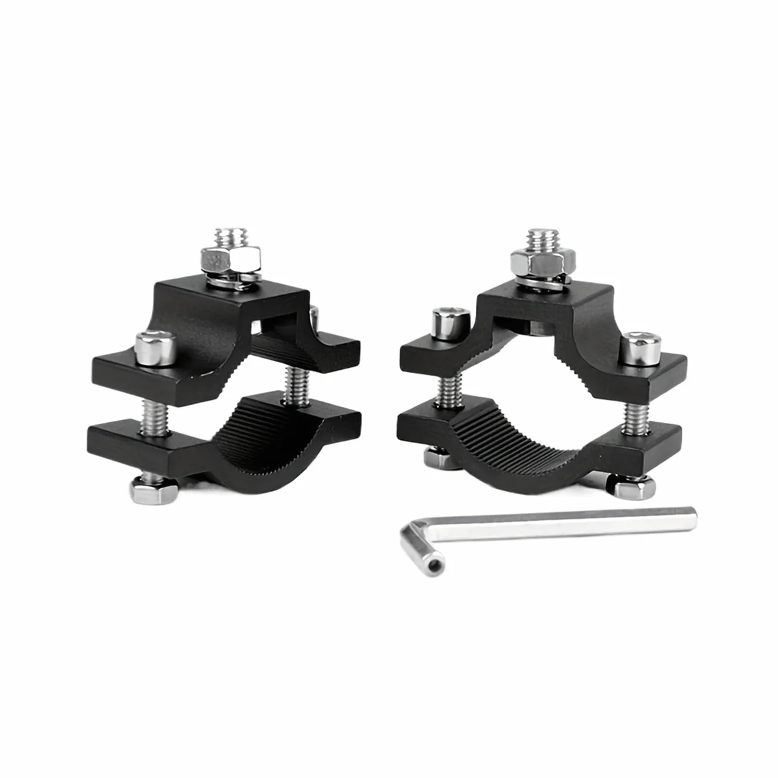 Universal Motorcycle Bull Bar Mount Bracket Headlight Spotlights Clamp Offroad Tube Mounting Holder 22-32mm Black 2PCS