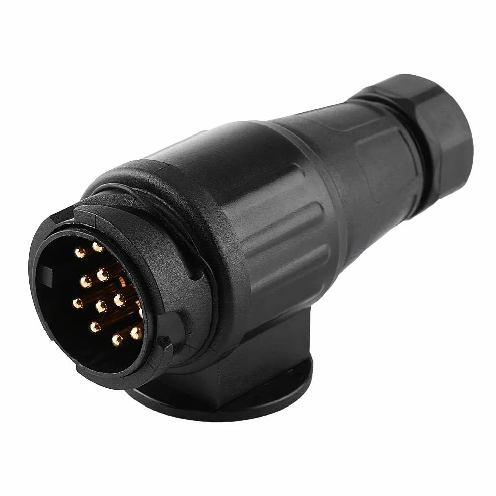 Wtyczka 13-pinowa, 12V 13-biegunowa przyczepa kempingowa Kabel elektryczny Adapter złącza Gniazdo drążka holowniczego