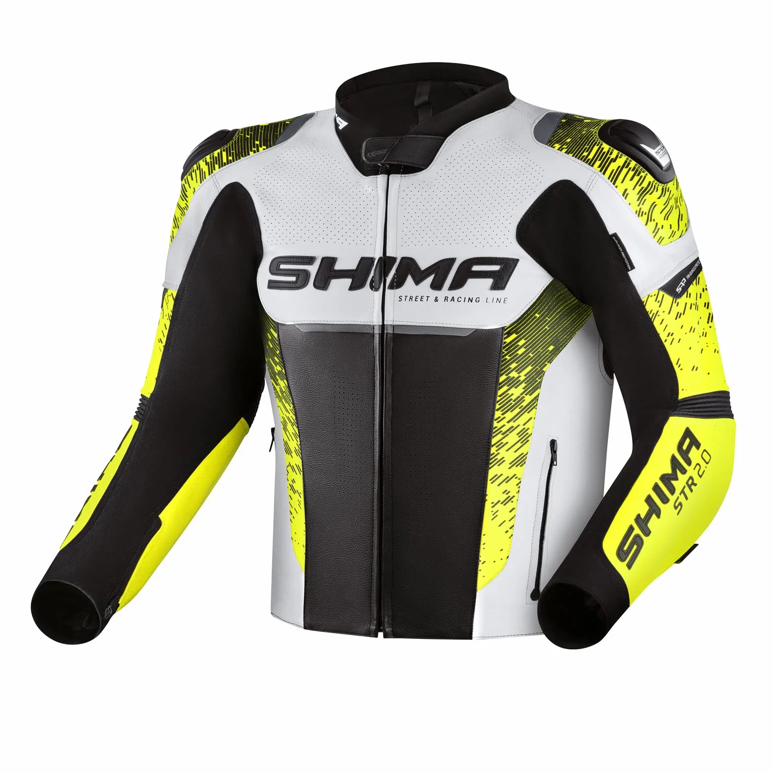 SHIMA Męska kurtka motocyklowa STR 2.0, Fluo, 46