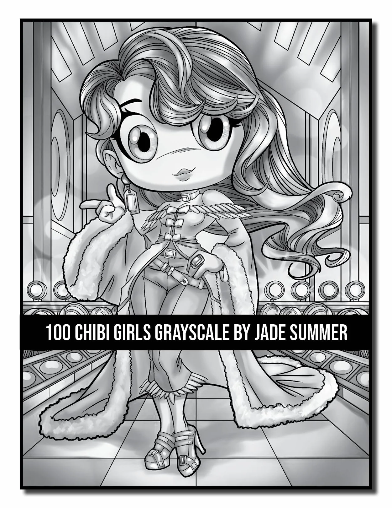 100 Chibi Girls Grayscale: An Adult Coloring Book Collection with Cute Girls, Fantasy, Horror, Christmas, and More!