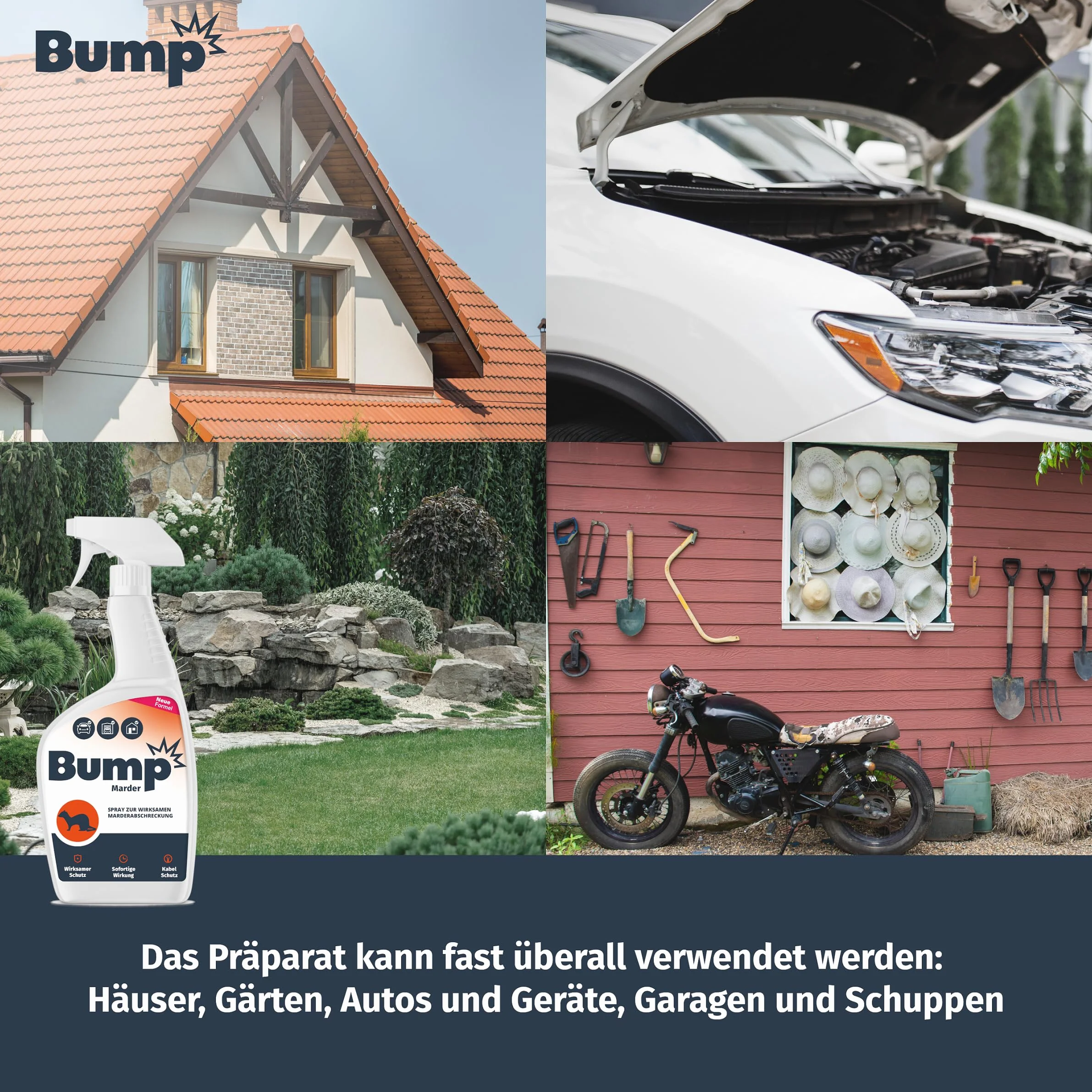 Bump Spray na kuny 2x400 ml odstraszacz do samochodu i strychu