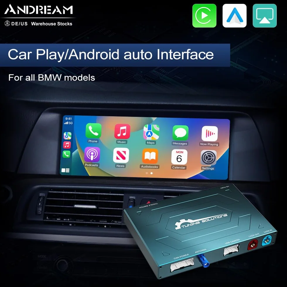 Andream Bezprzewodowa modernizacja Carplay do BMW serii 1-7 X3 X4 X5 X6 MINI 2011-2017 NBT, bezprzewodowy odbiornik Carplay Android Auto