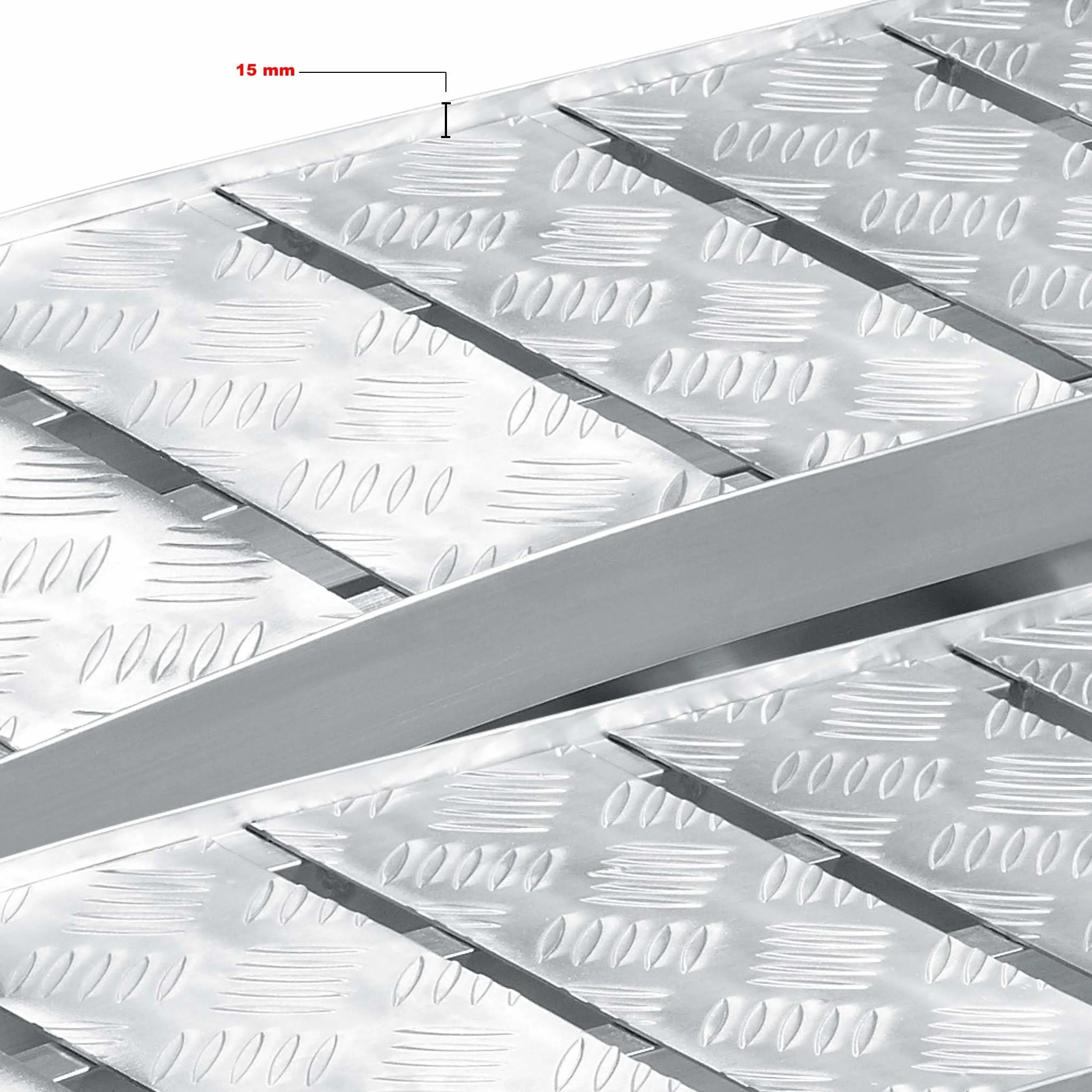 Wiltec Zestaw składany najazd aluminiowy 2 szt. o długości 228 cm i łączny udźwig 1360 kg, lekka i łatwa do przechowywania, do załadowania quadów i motocykli
