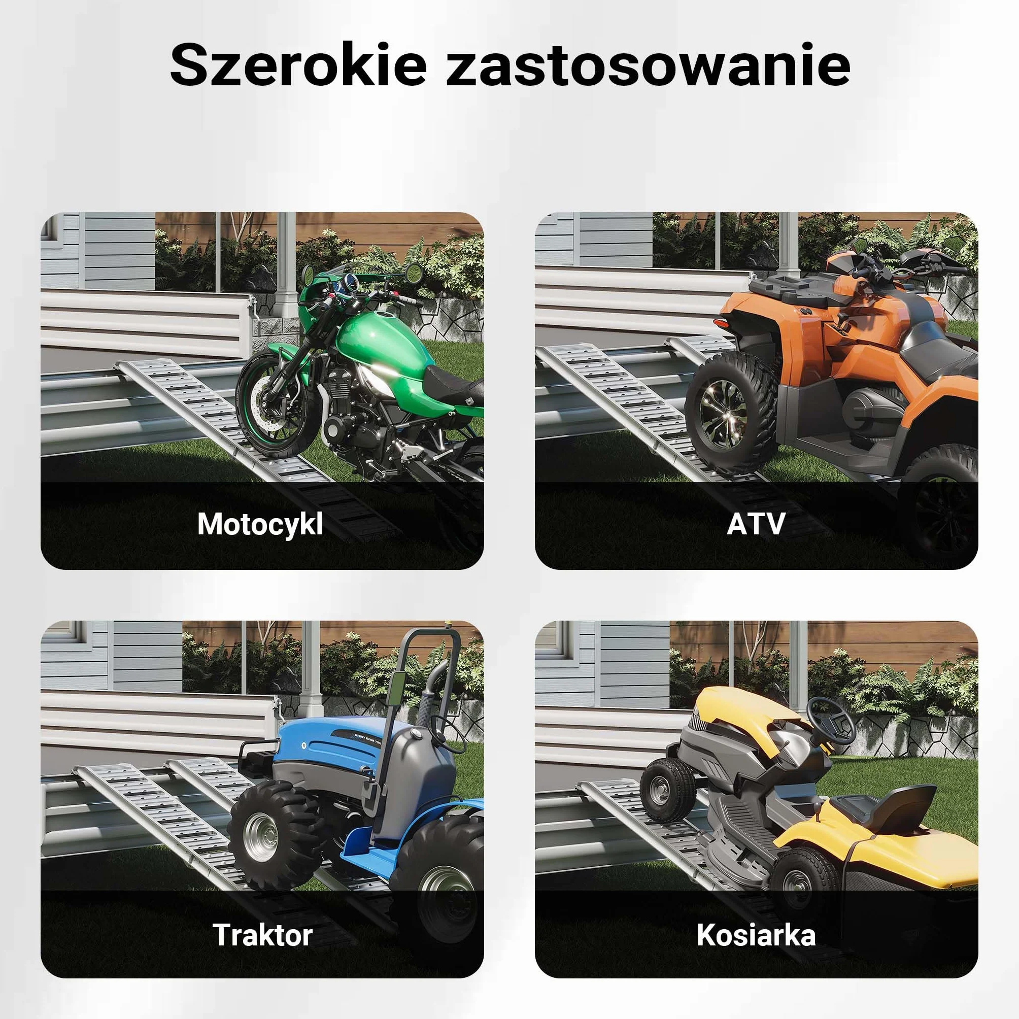 Wiltec Składany najazd aluminiowy o długości 182 cm i udźwigu 200 kg, lekka i łatwa do przechowywania, do załadowania quadów i motocykli