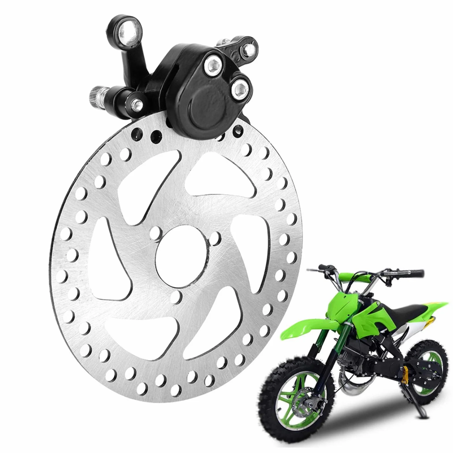 Aramox Zacisk Hamulcowy ze Stopu Aluminium z Tarczą Hamulcową, Czarny i Srebrny, do Mini Gokartów, ATV