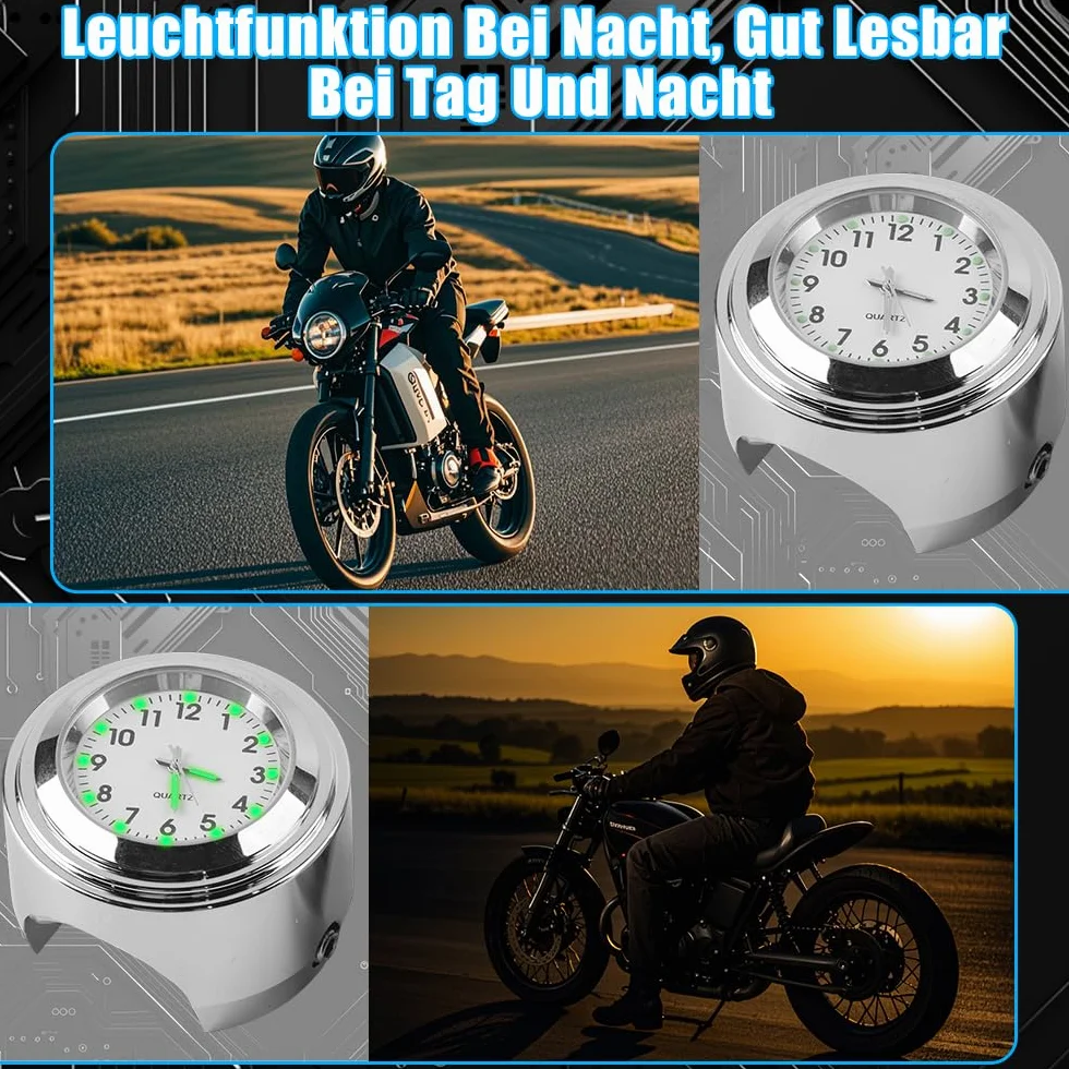 Termometr motocyklowy wodoszczelny 22-25 mm nierdzewny