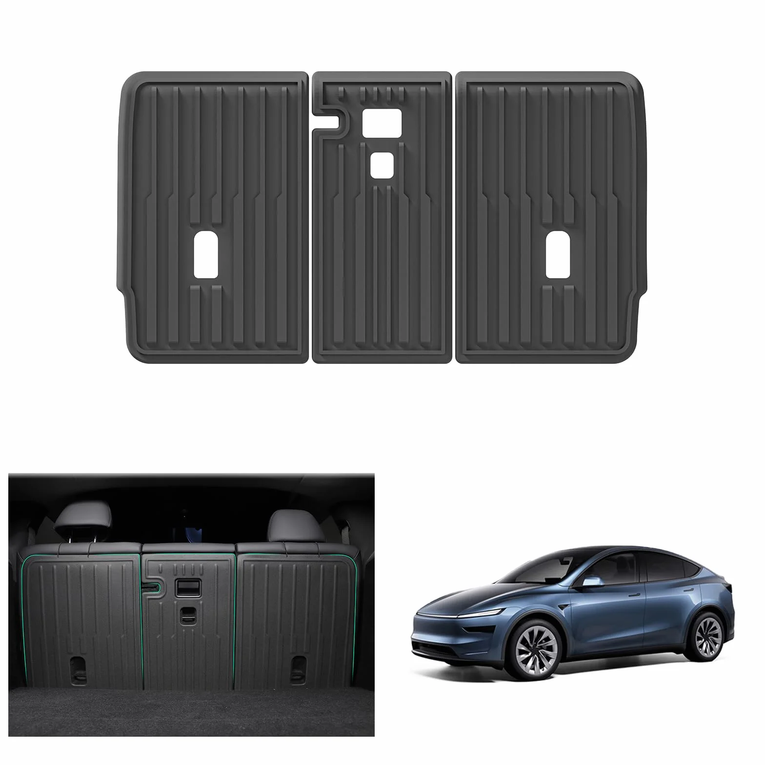 [3 Sztuki] GAFAT Nowego Tesla Model Y Juniper 2025 2026 Mata do Bagażnika Ochronna na Tylne Siedzenia, Mata TPE na Każdą Pogodę, Ochrona 360°, Oryginalny Produkt 3D, Akcesoria Tesla Model Y 2025