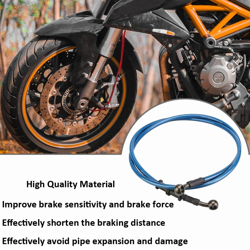 120cm Motocykl Rura Hamulca Oleju Hamulca Motocyklowego Wąż Rura Sprzęgła Hydrauliczny Wzmocniony Hamulec Stalowy Pleciony Motocross Tube Line Czarny