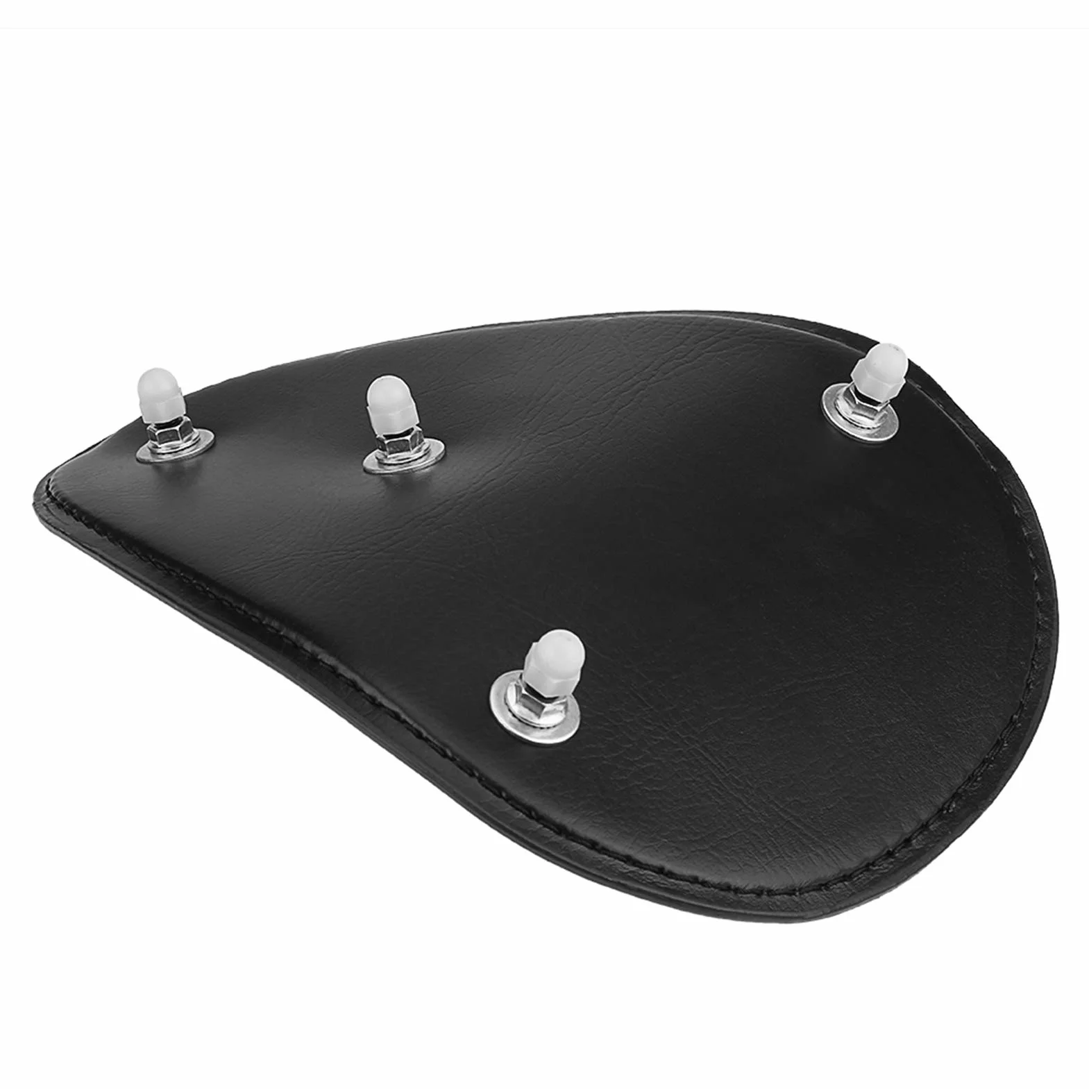 Skórzane Siedzenie Motocyklowe Czarne Stalowy Wspornik Sprężyna Chopper Bobber Custom