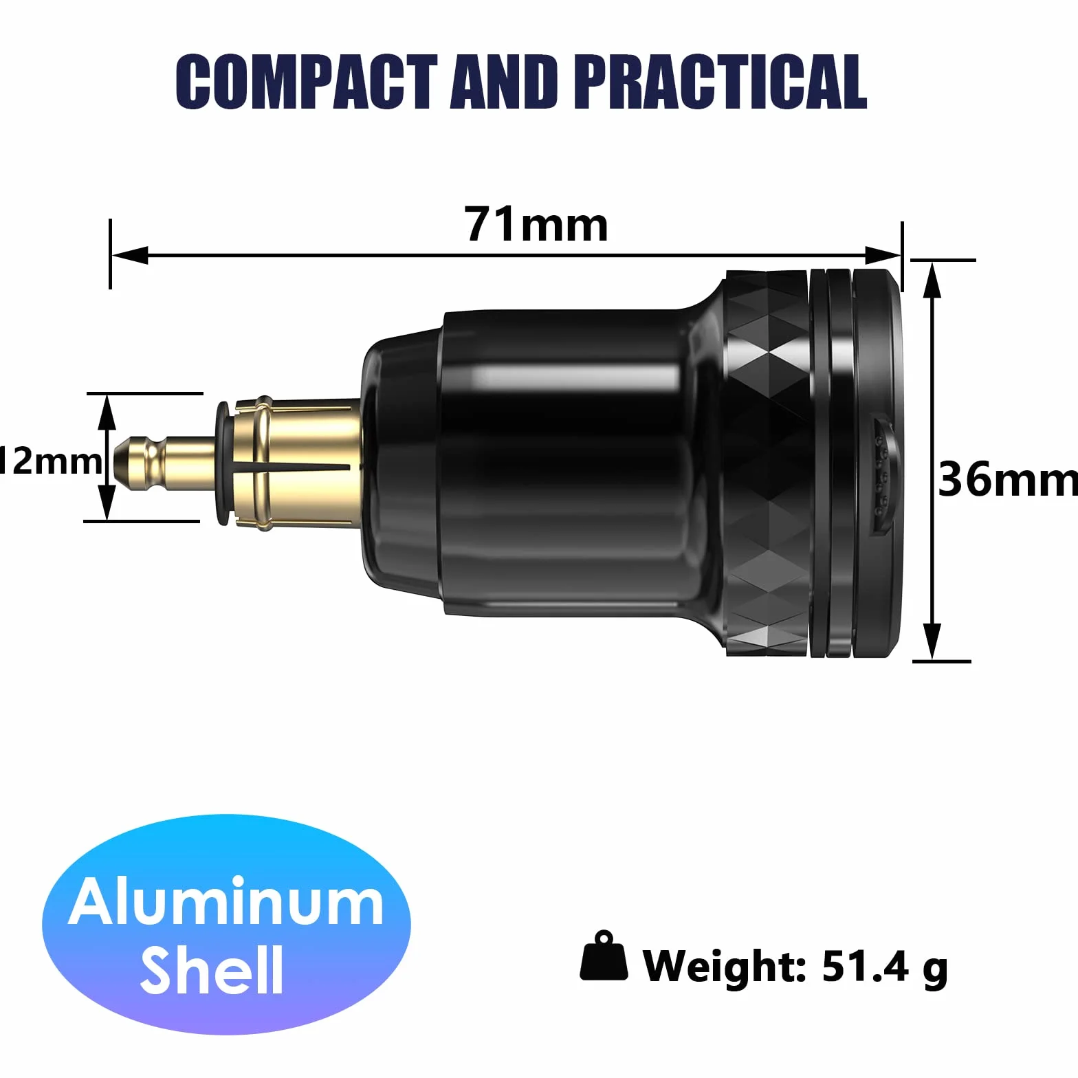 Aluminiowa wtyczka motocyklowa DIN Hella Dual QC3.0 USB Ładowarka LED Voltmeter 12V/24V BMW Ducati