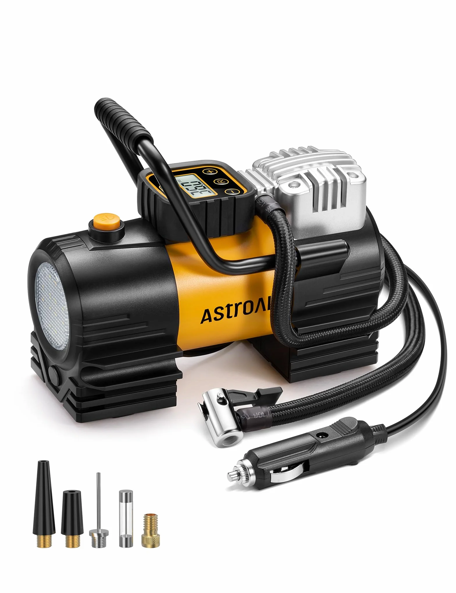 AstroAI Pompka do opon samochodowych 150 PSI przenośny kompresor, elektryczny inflator 12V DC