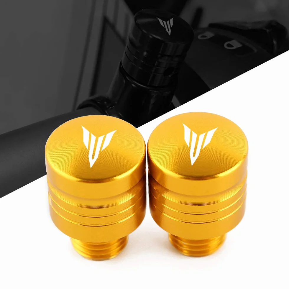Para M10X1.25 czarne aluminium CNC śruby z otworem do lusterka do Yamaha MT07 FZ07 MT09 FZ09 MT10 MT25 MT125 XSR700 XSR900 NMAX 125 X-Max 300 400