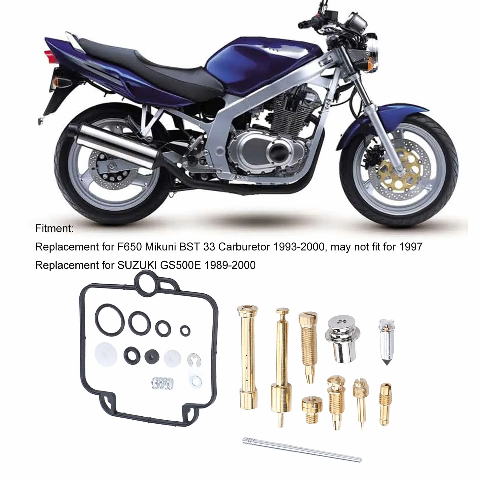 Zestaw Naprawczy Gaźnika 44 Szt. do Motocykla F650 Mikuni BST 33 1993-2000