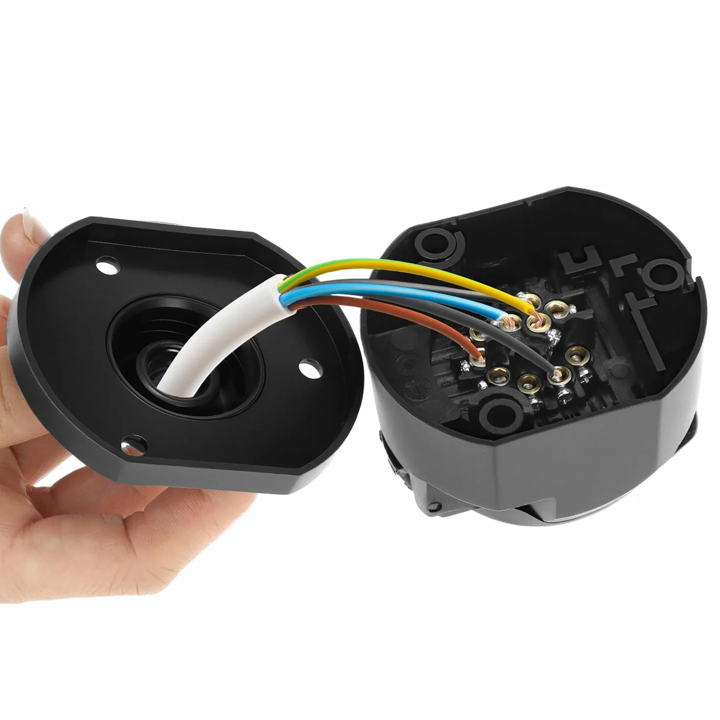 QWORK® 13-pinowe gniazdo przyczepy z gumową uszczelką, gniazdo żeńskie 12 V wodoodporne i trwałe do ciężarówki, kampera, samochodu, łodzi i przyczepy kempingowej
