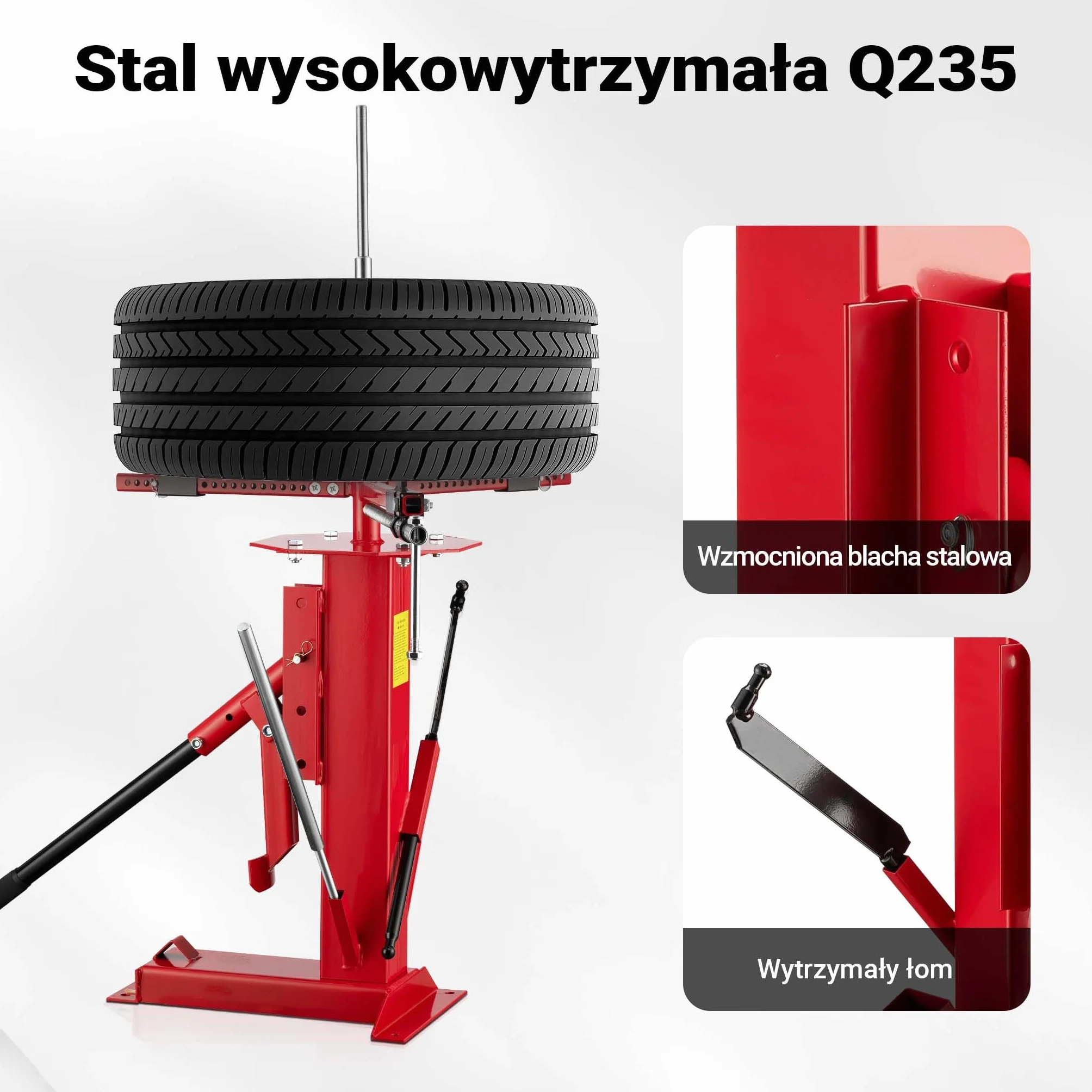 Wiltec Montażownica do opon 4"-21″ osi Ø 12-25 mm, uniwersalne urządzenie ze stali do ręcznego montażu i demontażu opon