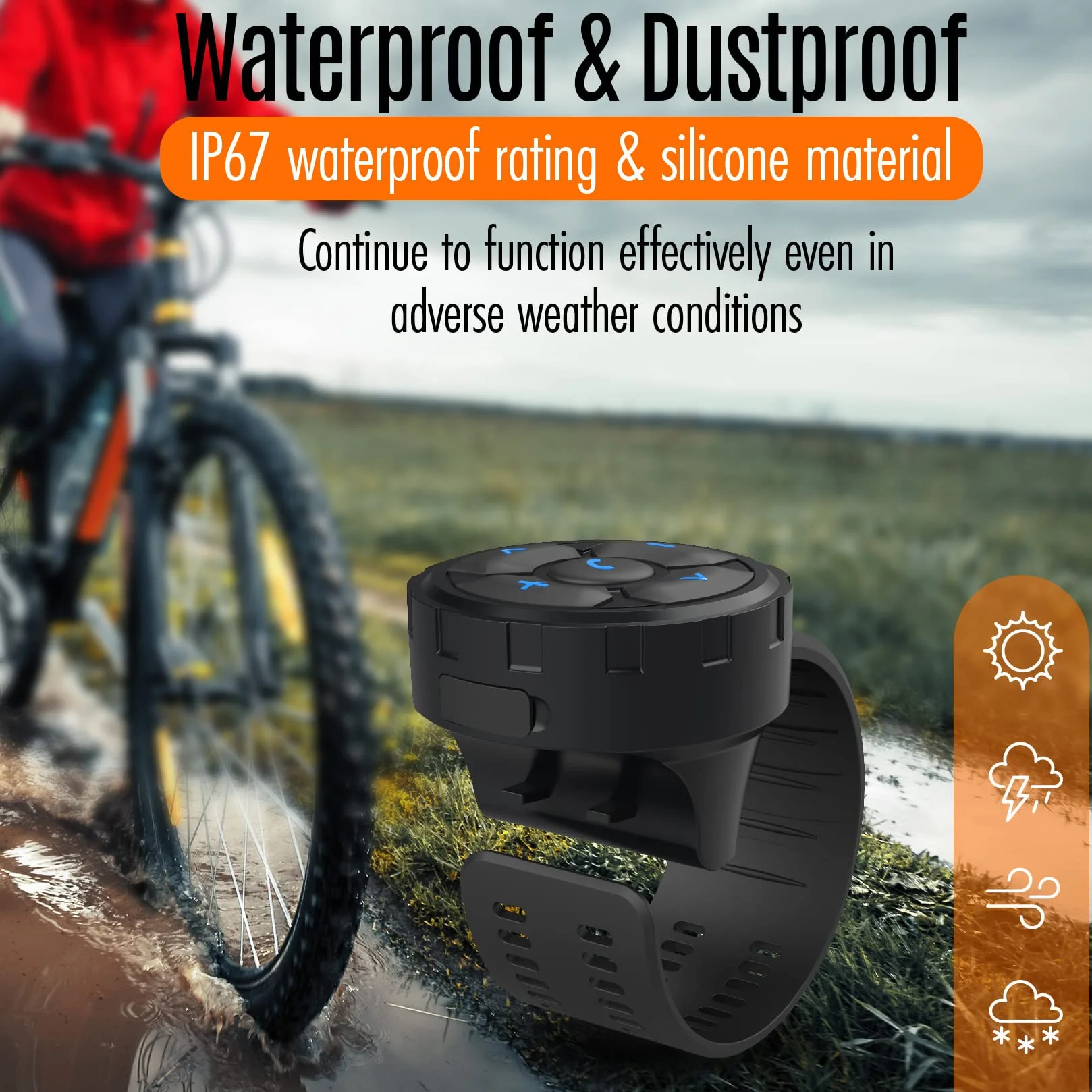 Pilot zdalnego sterowania Bluetooth do smartfonu na kierownicę samochodową, rower, motocykl, motocykl - z funkcjami połączeń, głośność, siri, aparat