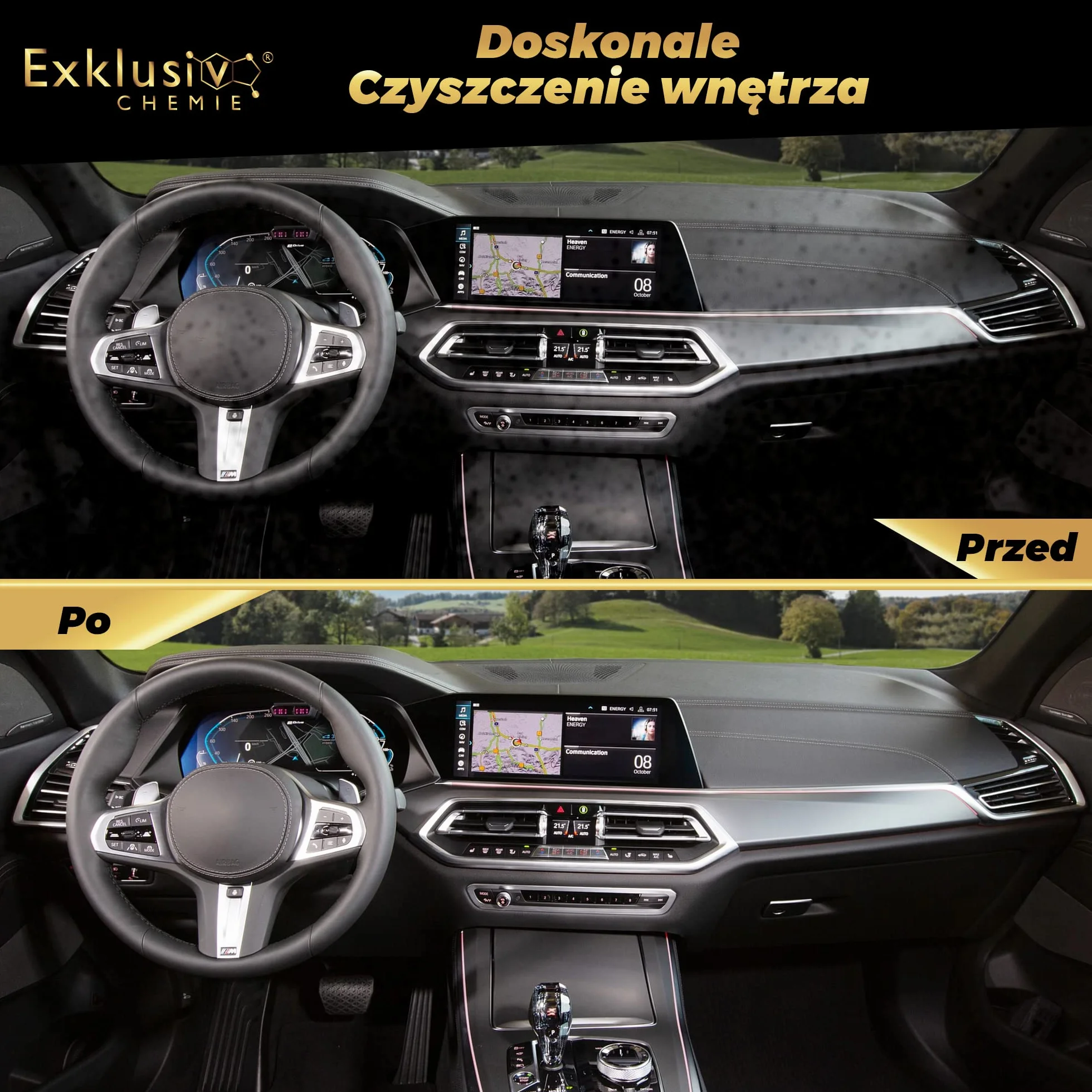 Exklusiv Chemie® Środek do czyszczenia wnętrz | Głęboki efekt dla fotelików samochodowych | Wnętrze do pielęgnacji samochodu | Środek do czyszczenia wnętrza samochodu | Czyści maty, skórę, plastik i gumę | 500 ml