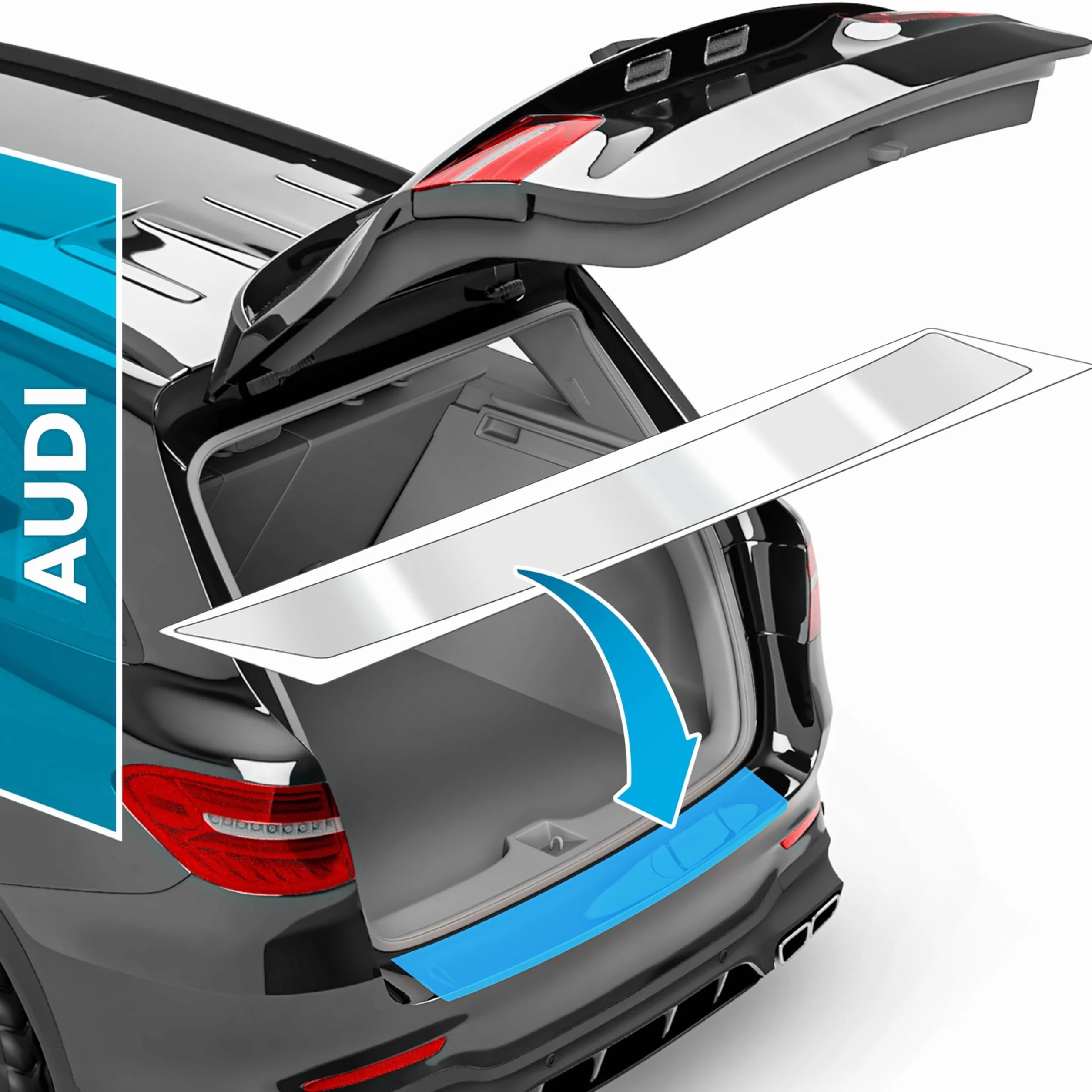 uProtect folia ochronna na krawędź załadunkową kompatybilny z Audi A5 Sportback 2 (II) F5 I 2016-2026 - ochrona przed zarysowaniami, folia ochronna na lakier - przezroczysty błyszczący