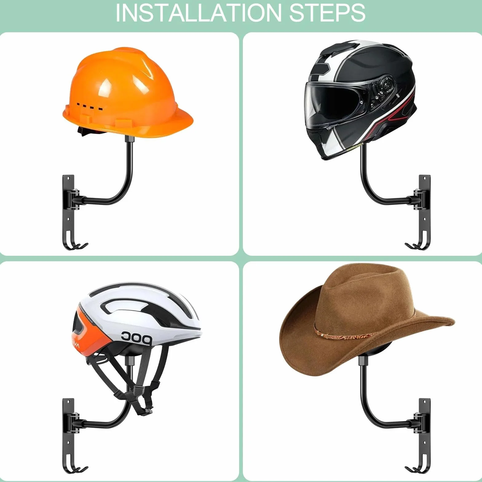 1 sztuki Uchwyt ścienny na kask motocyklowy, Uchwyt na kask motocyklowy