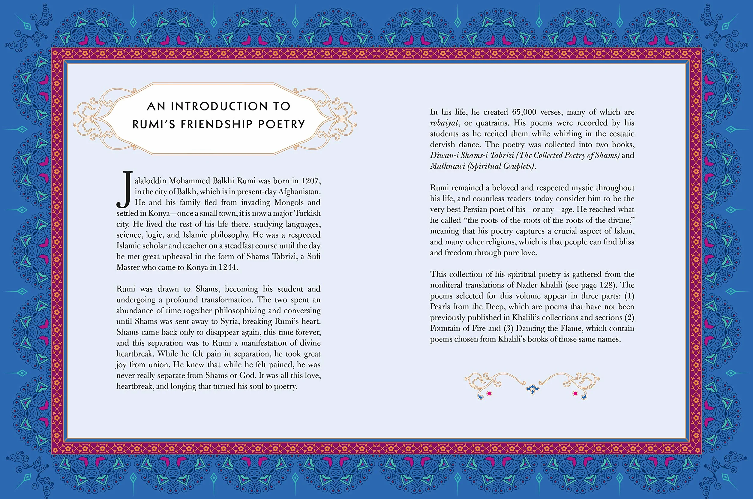 The Friendship Poems of Rumi: Translated by Nader Khalili: 1