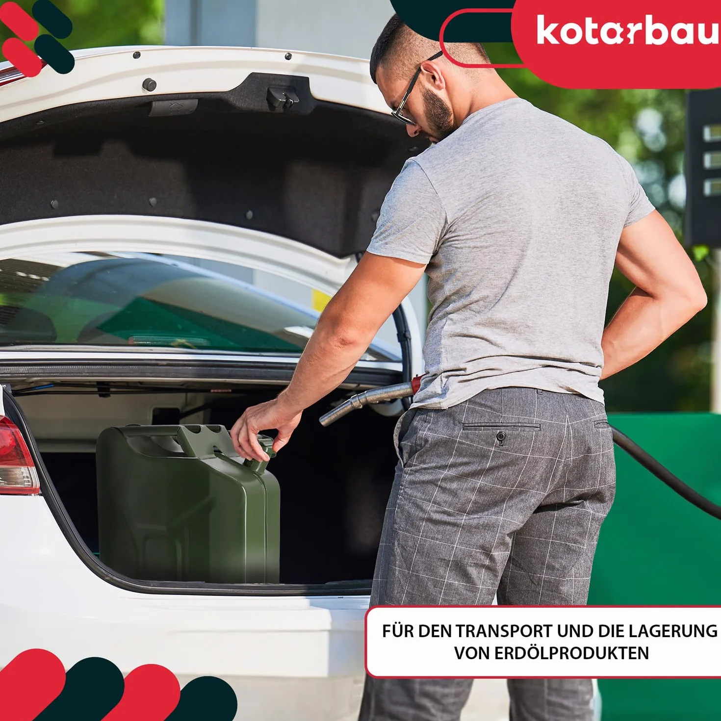 KOTARBAU® Metalowy kanister na benzynę 20 l do przechowywania paliwa i cieczy