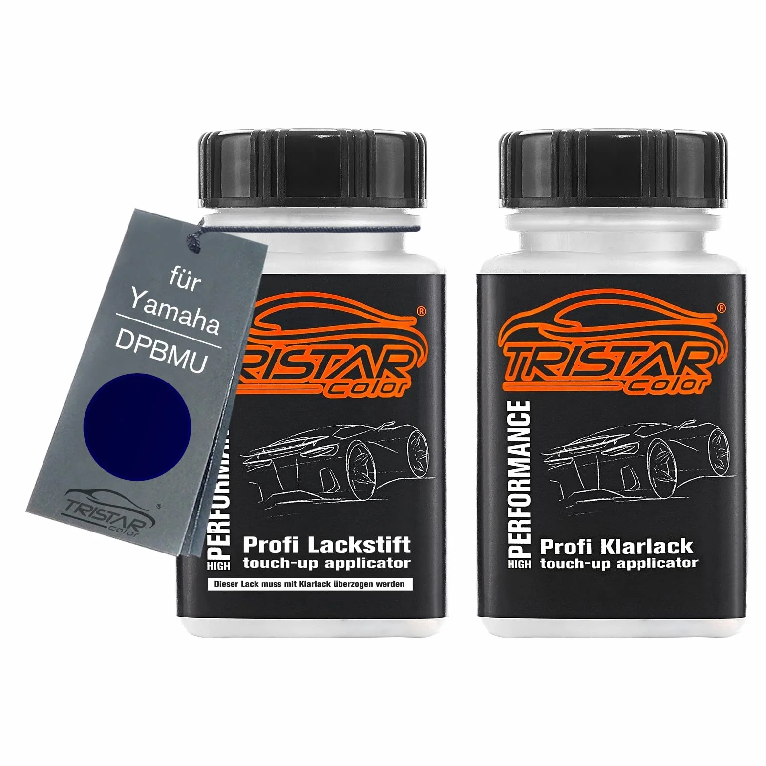 TRISTARcolor Lakier do motocykli Zestaw sztyftów Touch-up Yamaha DPBMU Ocean Blue Metallic Lakier bazowy bezbarwny 50ml