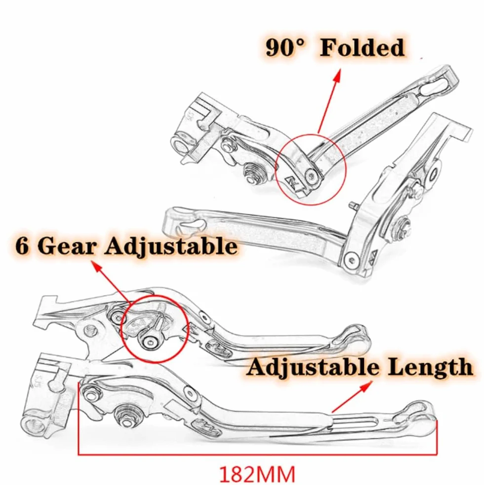 Royal Enfield Himalayan 450 Guerrilla 450 2024 2025 chowana składana dźwignia sprzęgła dźwigni hamulca, wykonana ze stopu aluminium CNC (czarna)