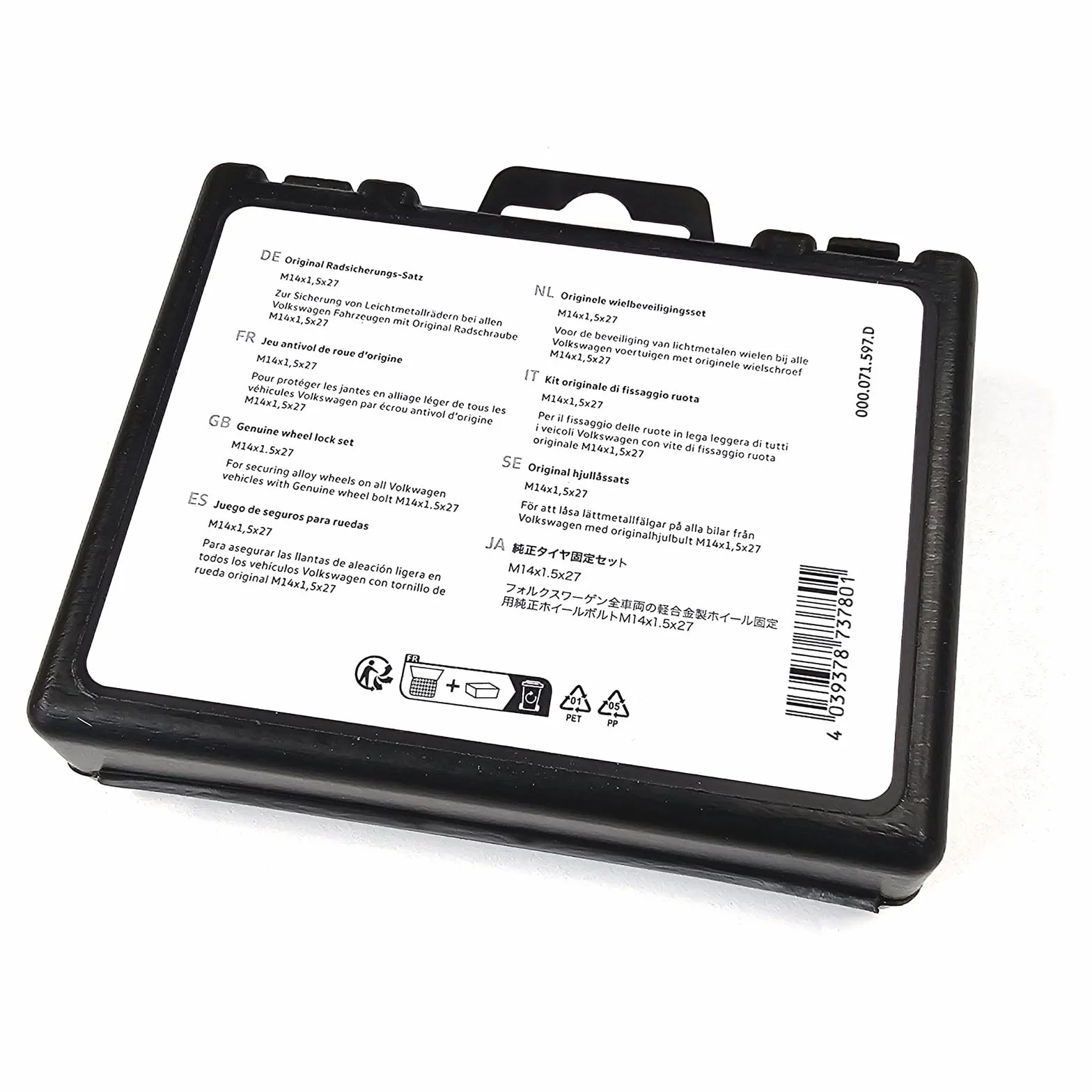 Volkswagen 000071597D Radschrauben M14 Felgenschloß Radschloß, 4 Stück