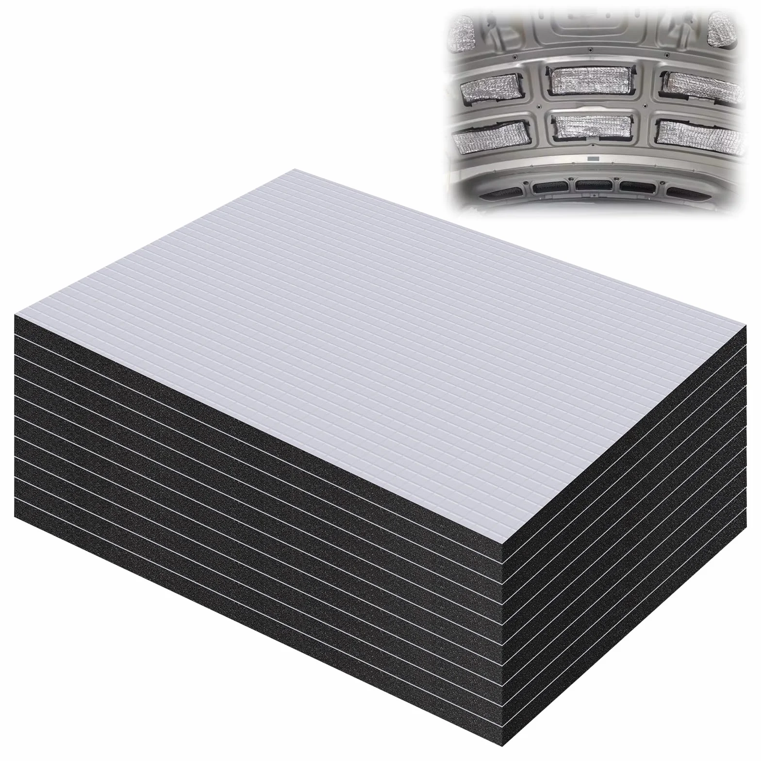 5 x mata izolacyjna do samochodu, 25 x 18 cm, akustyczna, samoprzylepna, z aluminium butylowego, ochrona przed hałasem, ognioodporna, odporna na wilgoć, wodoodporna