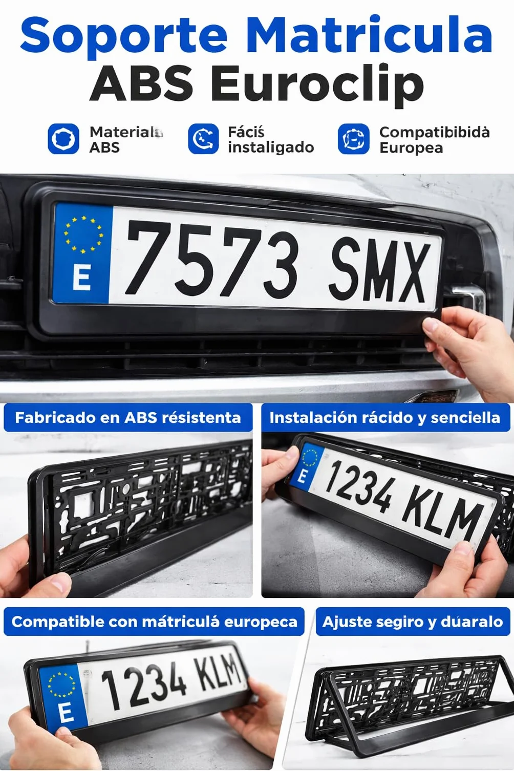 Uchwyt Tablica rejestracyjna ABS Euroclip S SUMEX Mat8500 Czarny
