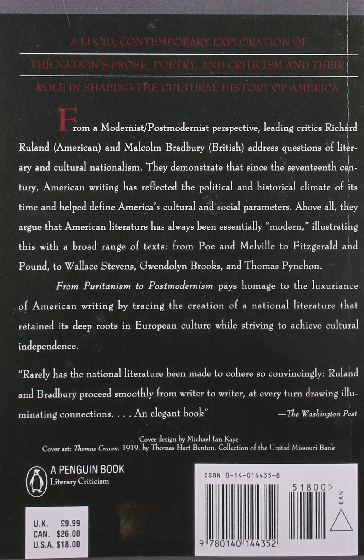 From Puritanism to Postmodernism: A History of American Literature