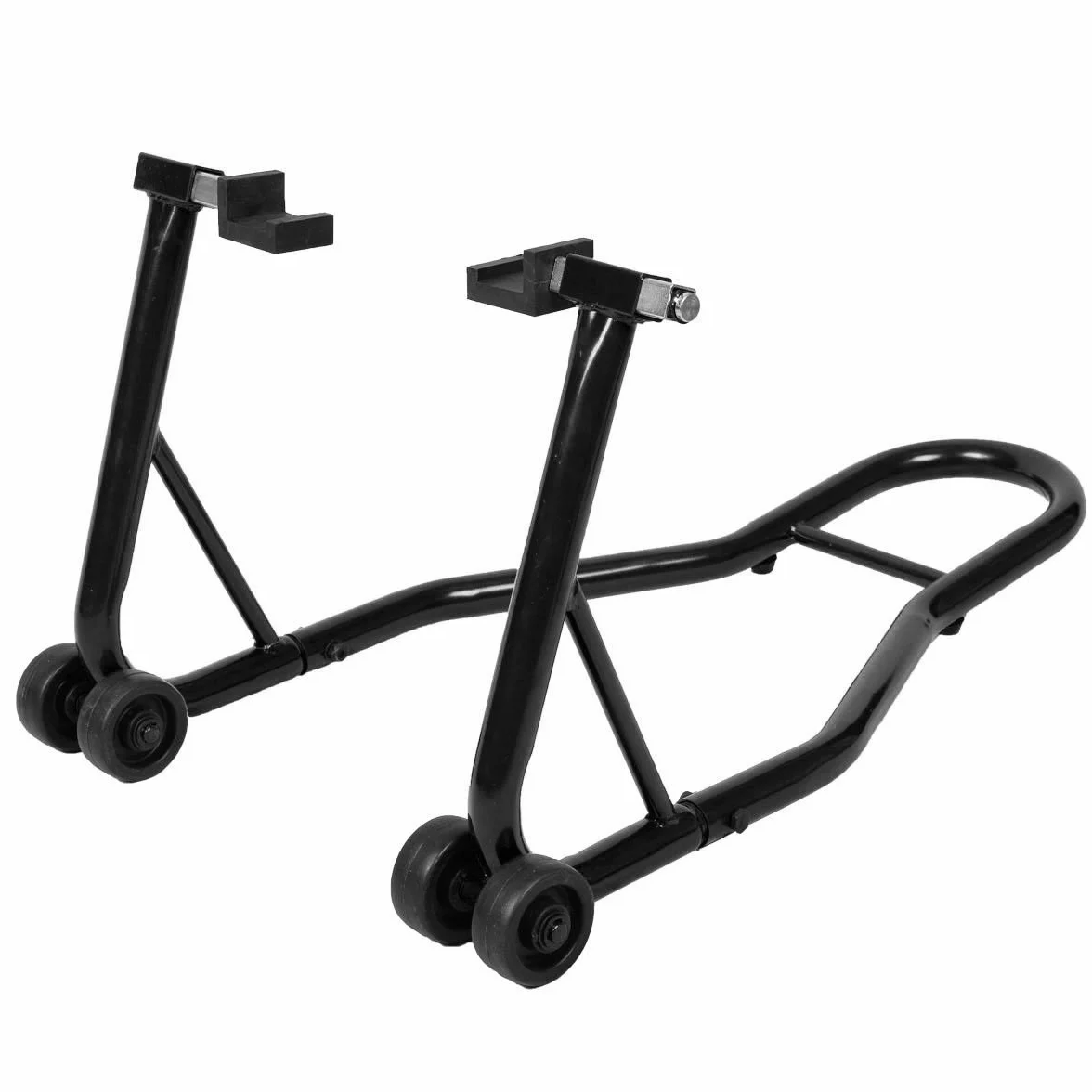 COSTWAY Stojak motocyklowy, tylny, podnośnik do motocyklu, regulowana szerokość, pomoc w montażu, na koła (czarny)