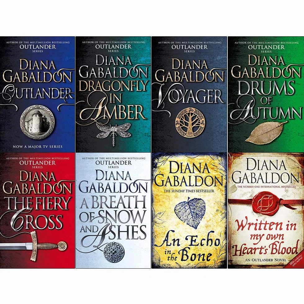 Outlander Series 8 Books Collection Set by Diana Gabaldon (Outlander,Dragonfly in Amber,Voyager,Drums of Autumn,Fiery Cross,Breath of Snow and Ashes,An Echo in the Bone,Written in My Own Hearts Blood)